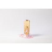 Bolsa de Palha Rabo de Sereia - Redonda P - Madrepérola Claro com Madrepérola Rosa