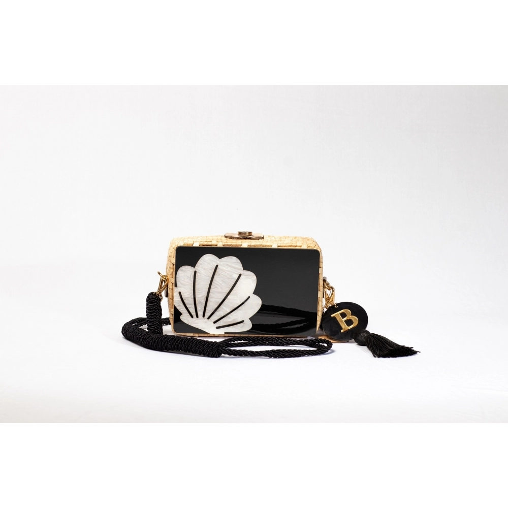 Bolsa Clutch Concha - Preto com Madrepérola Claro