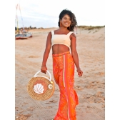 Bolsa de Palha Praia Concha - Madrepérola marrom com claro