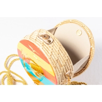 Bolsa de Palha Paisagem Listrada - Redonda P