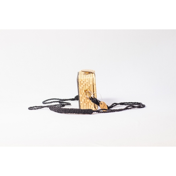 Bolsa Clutch - Folha - Preto com Madrepérola Claro