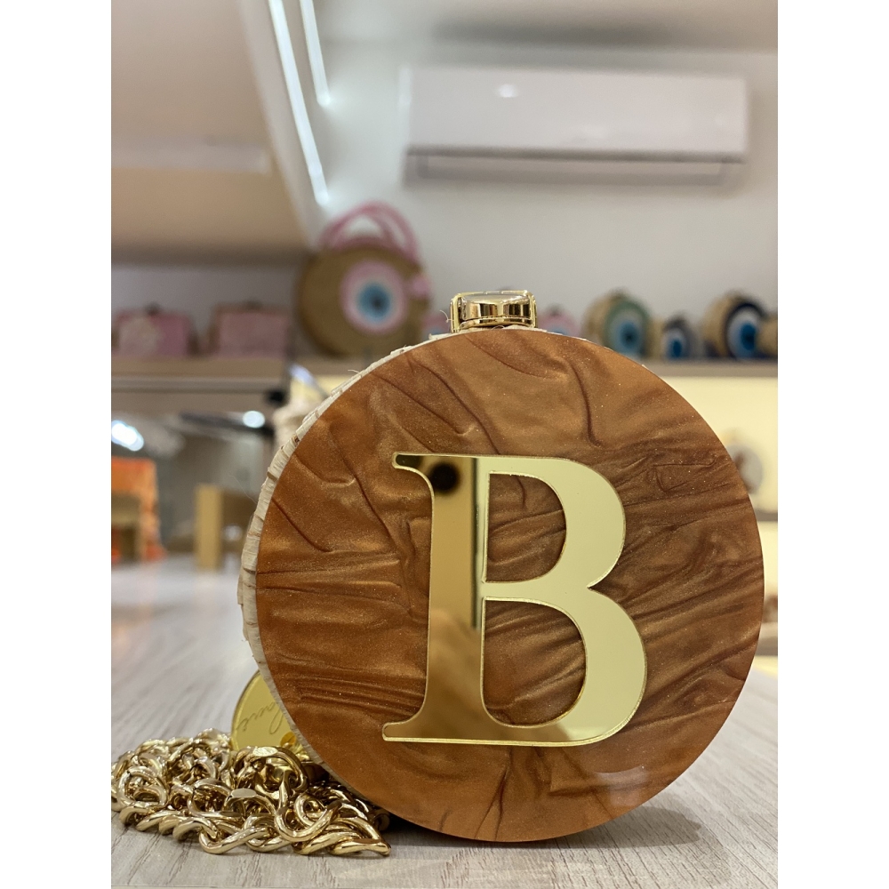 MICRO BAG - PERSONALIZADA - Madrepérola marrom