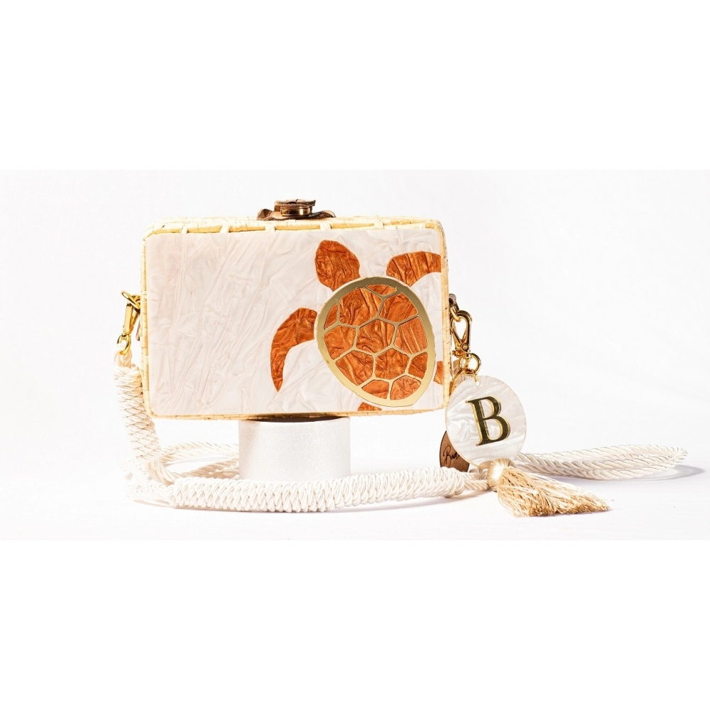 Bolsa Clutch Tartaruga - Madrepérola Claro com Marrom
