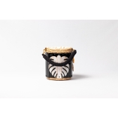 Bolsa de Palha Folha - Luna - Preto com madrepérola  claro