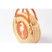 Bolsa de Palha Praia Cavalo Marinho - Madrepérola Marrom com Claro