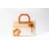 Bolsa de Palha Praia - Quadrada - Flor - Madrepérola claro com  marrom