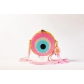 Bolsa de Palha Olho Grego - Redonda P - Rosa