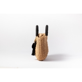 Bolsa de Palha G - Preta com a Palha Escura