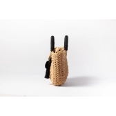 Bolsa de Palha G - Preta com a Palha Escura