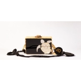 Bolsa Clutch Tartaruga - Preto com Madrepérola Claro