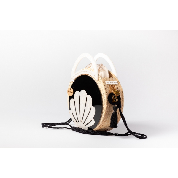 Bolsa Sophia - Concha - - Preto com madrepérola claro