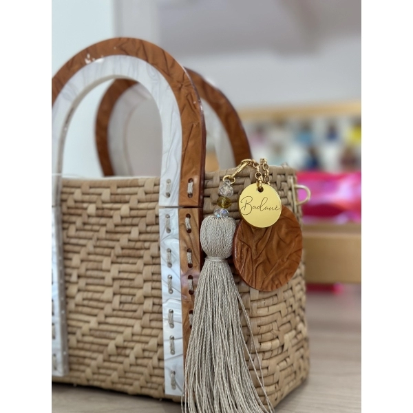 BOLSA HELOISE - Madrepérola claro com marrom