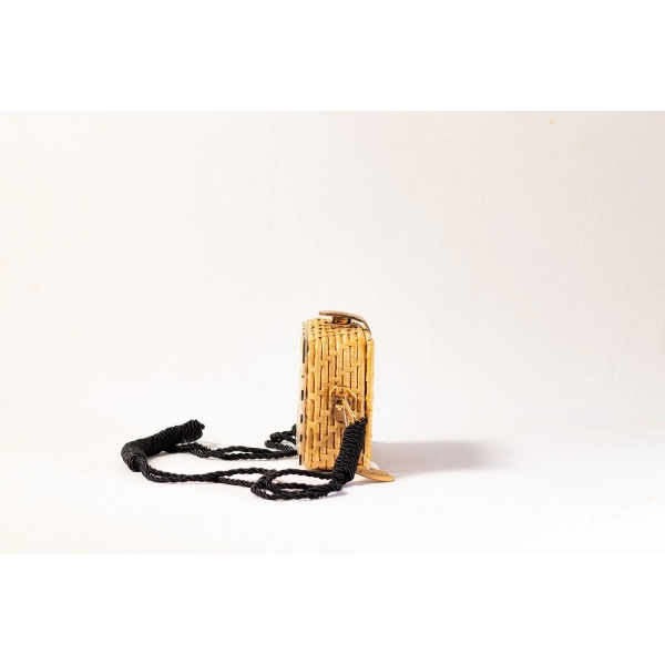 Bolsa Clutch Tigresa - Madrepérola Claro com preto