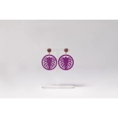 Brinco folha RM - Roxo glitter