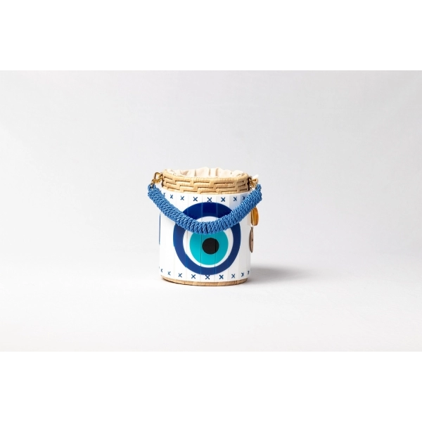 Bolsa de Palha Olho Grego - Azul