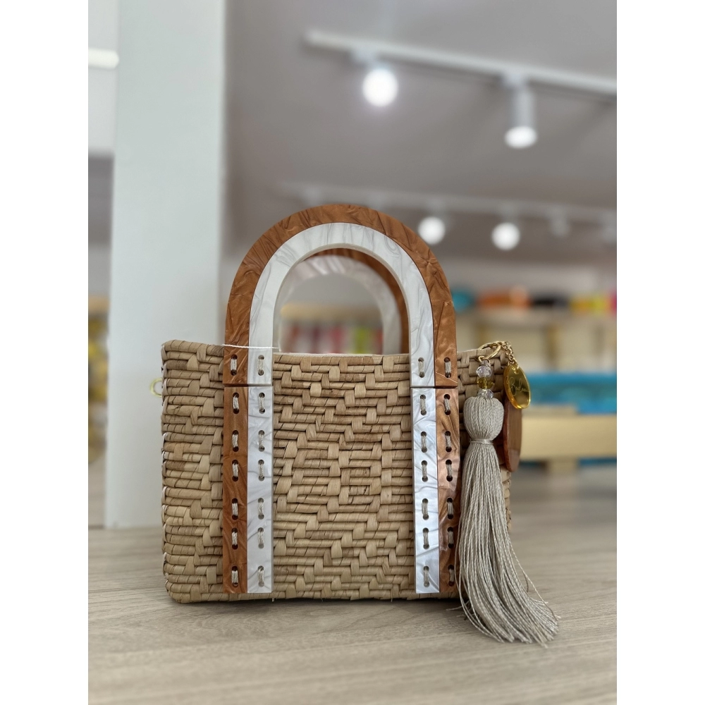 BOLSA HELOISE - Madrepérola claro com marrom