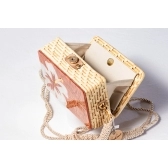 Bolsa Clutch Flor - Madrepérola Marrom com Claro