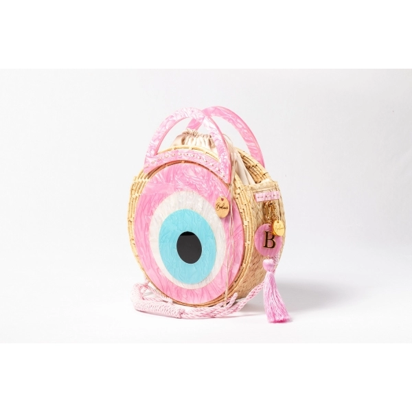 Bolsa Sophia - Olho grego - - Madrepérola rosa