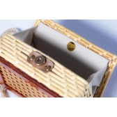 Bolsa Clutch Palha Indiana - Madrepérola Marrom