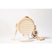Bolsa de Palha Indonésia- Redonda P - Madrepérola Claro