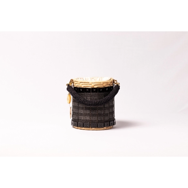 Bolsa de Palha Indonésia - Luna - Preto