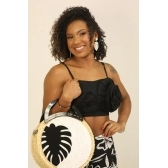 Bolsa Sophia - Folha - - Madrepérola claro com preto