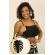Bolsa Sophia - Folha - - Madrepérola claro com preto