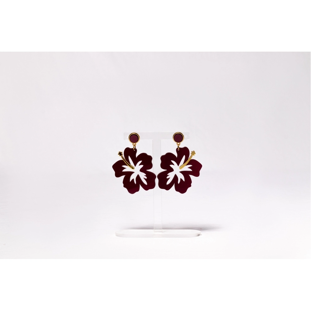 BRINCO FLOR - M - Vinho