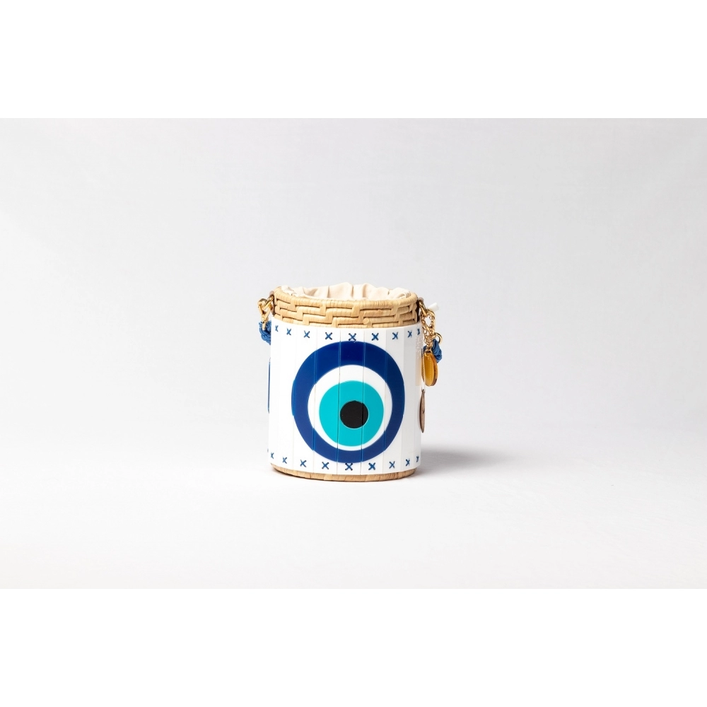 Bolsa de Palha Olho Grego - Azul