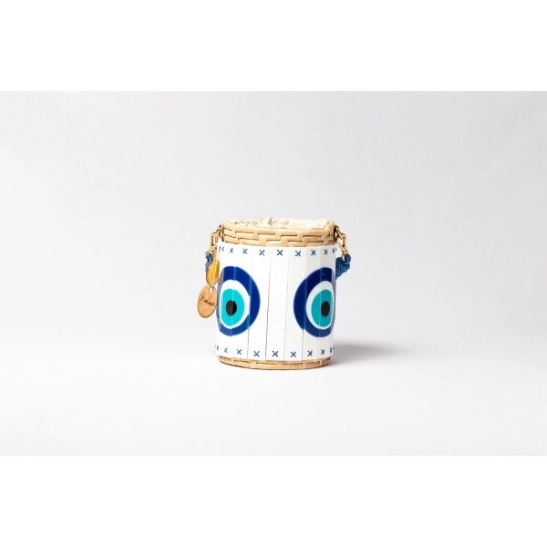 Bolsa de Palha Olho Grego - Azul