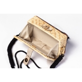 Bolsa Clutch Tigresa - Madrepérola Marrom com preto