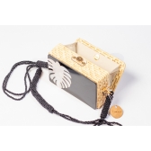 Bolsa Clutch - Folha - Preto com Madrepérola Claro