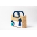 Bolsa de Palha Praia - Quadrada -  Olho grego - - Azul