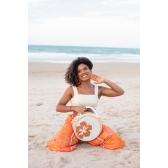 Bolsa Sophia - Flor - - Madrepérola claro com marrom