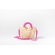 Bolsa de Palha P - Pink com a Palha Clara