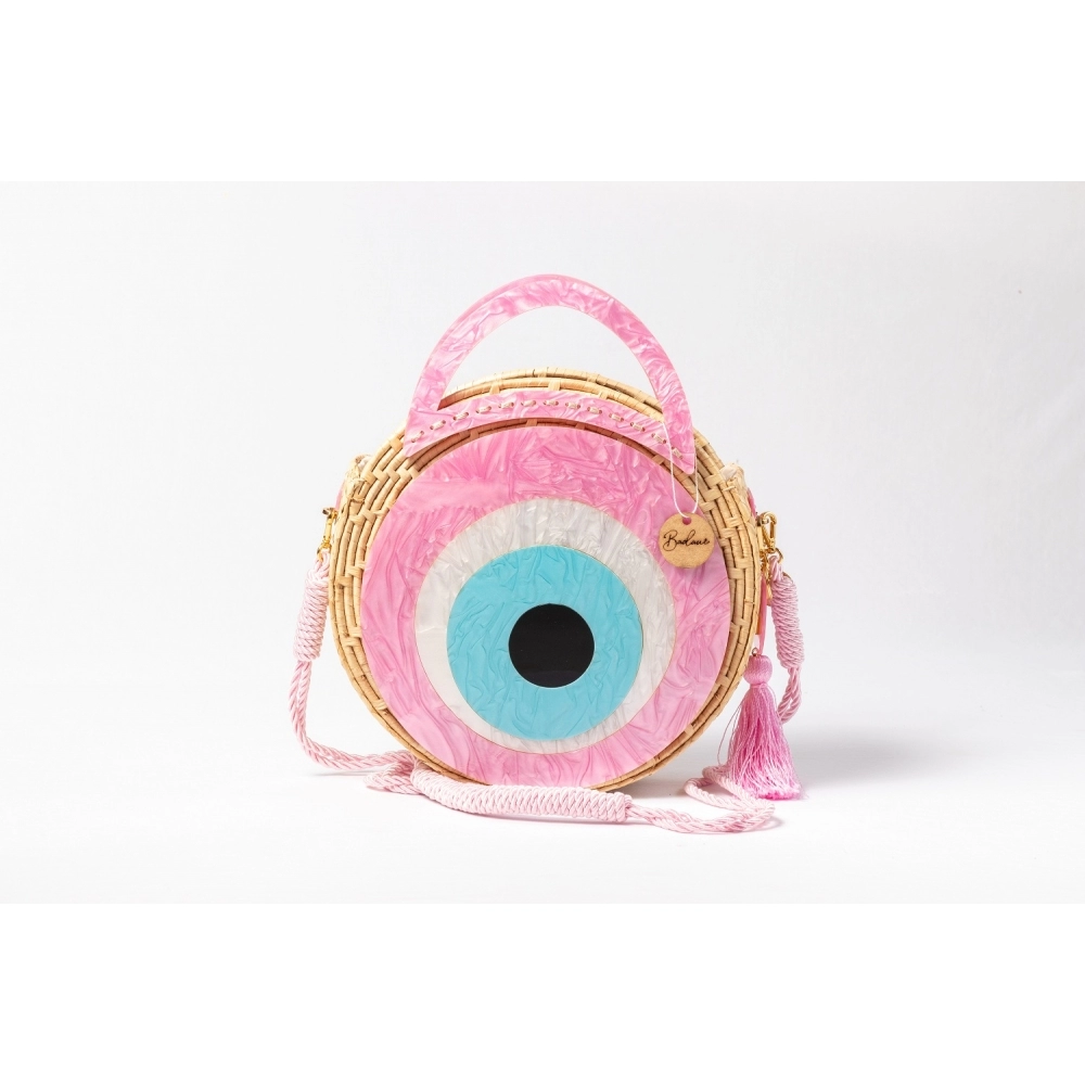 Bolsa Sophia - Olho grego - - Madrepérola rosa