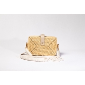 Bolsa Clutch Flor - Madrepérola Claro com Marrom