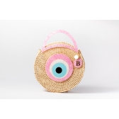 Bolsa de Palha Praia Olho Grego Rosa - Rosa