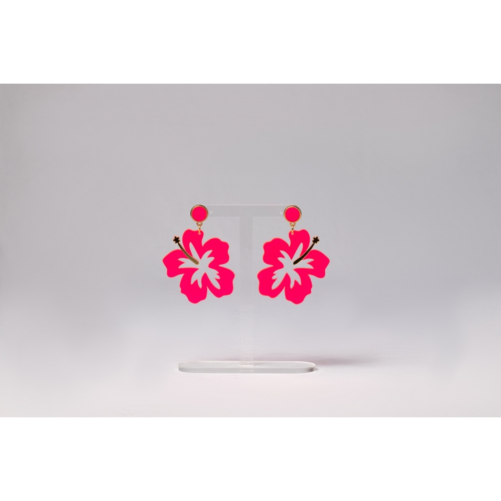 BRINCO FLOR - M - Rosa Neon