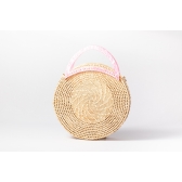 Bolsa de Palha Praia Olho Grego Rosa - Rosa
