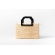Bolsa de Palha Praia - Quadrada - Concha - Madrepérola claro com preto