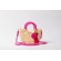 Bolsa de Palha P - Pink com a Palha Clara