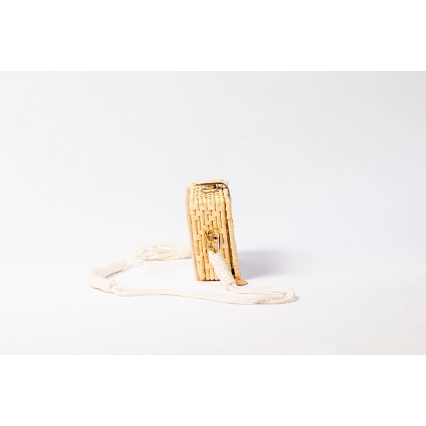 Bolsa Clutch - Folha - Madrepérola Claro com Marrom