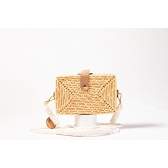 Bolsa Clutch Palha Indiana - Madrepérola Claro