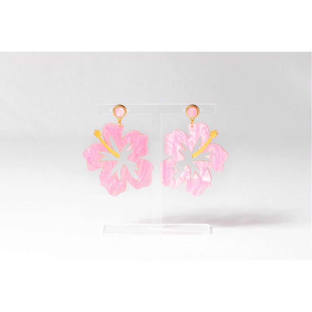 Brinco Flor G - Madrepérola - Madrepérola rosé