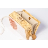Bolsa Clutch - Folha - Madrepérola Claro com Marrom