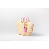 Bolsa de Palha G - Rosa Bebê com a Palha Clara