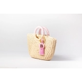 Bolsa de Palha G - Rosa Bebê com a Palha Clara
