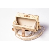 Bolsa Clutch - Folha - Madrepérola Marrom com Claro
