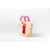 Bolsa de Palha G - Pink com a Palha Clara